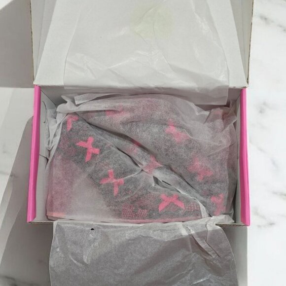 Sugar Thrillz Lace Booties | Pink Stretch Transparent Heel Bow Accent 7 - Picture 13 of 14